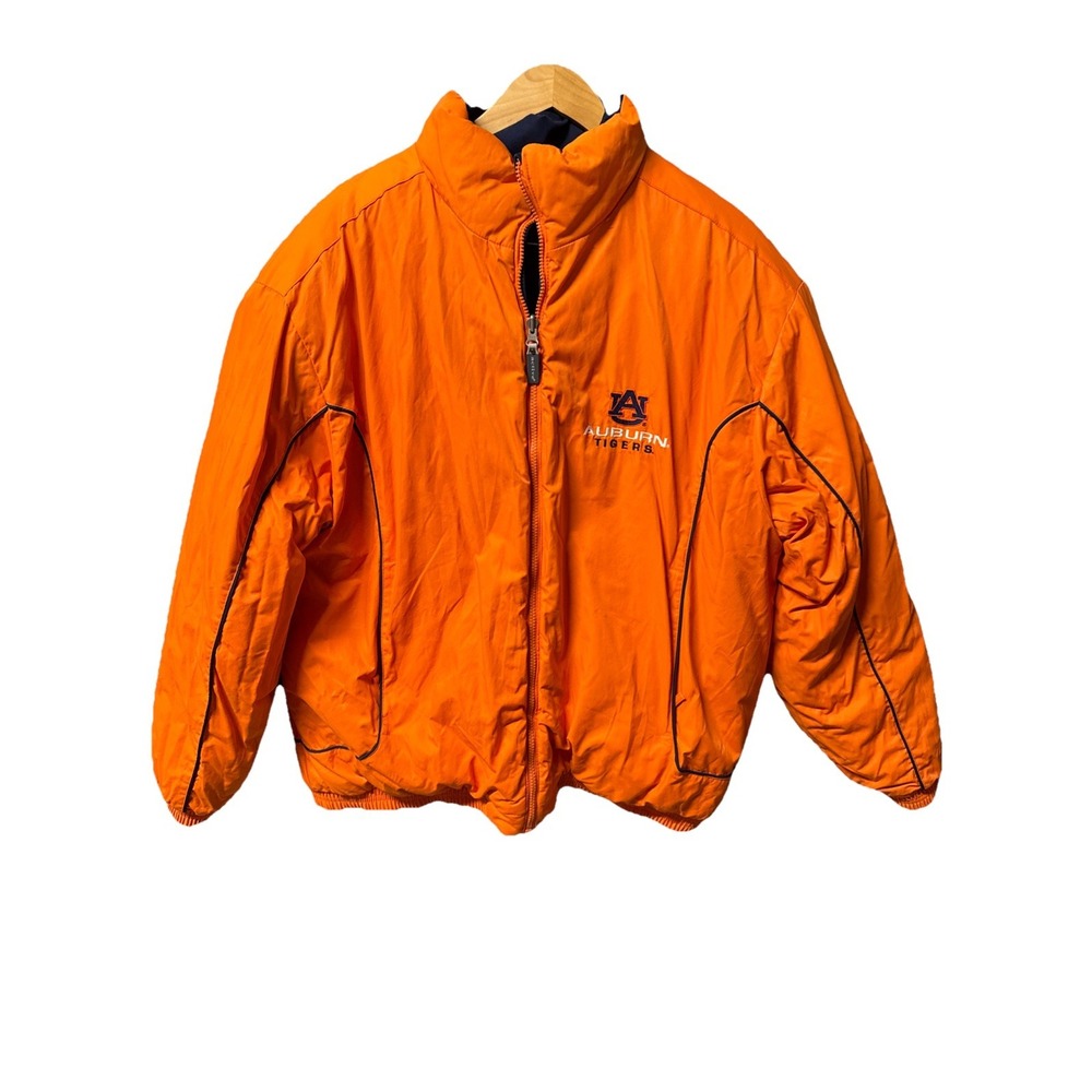 Auburn University Men's XL Reversible Mid Weight Jacket Nylon Fleece Logo EUC